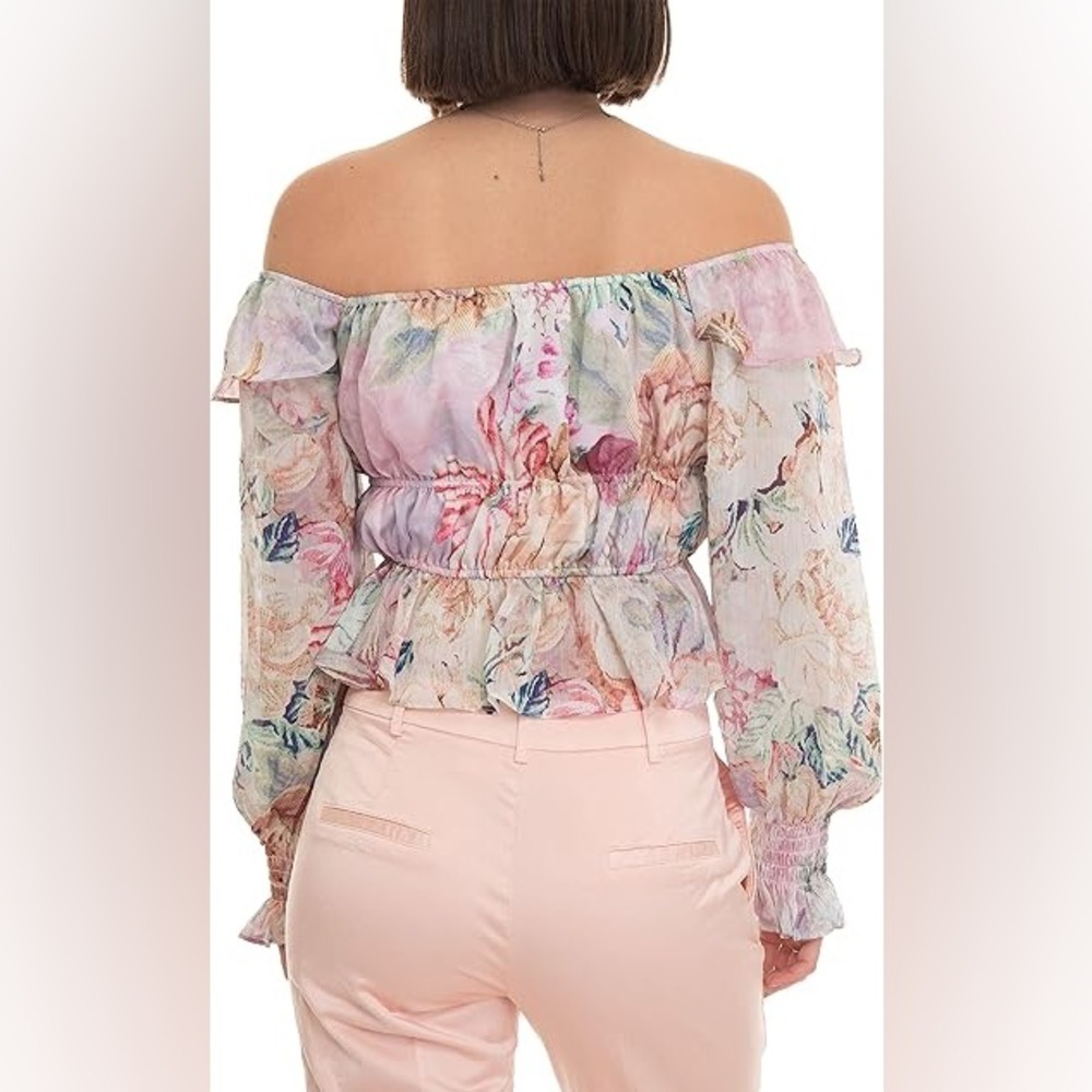 GUESS Azura Ruffled Floral Top - Picture 2 of 9